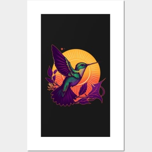 Hummingbird and Sun Posters and Art